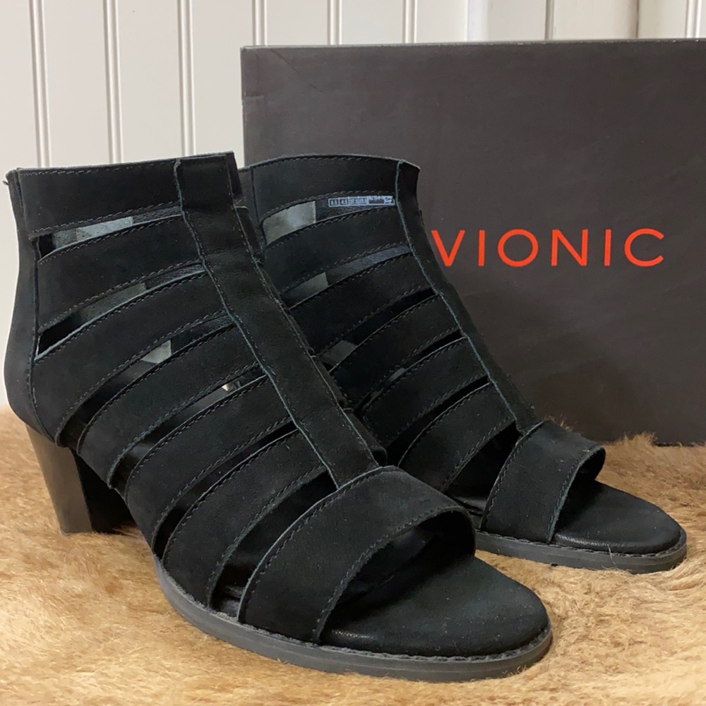 Vionic Harlow Open Toe Gladiator Ankle Boots Booties Shoes 6.5